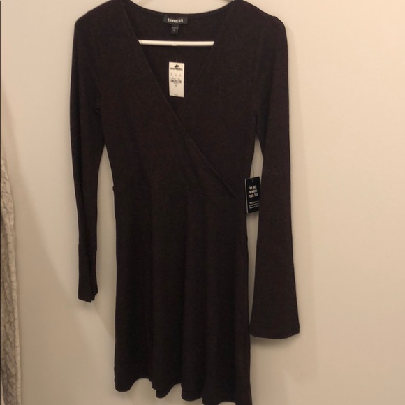 New with tags Express dark purple sweater dress - Picture 3 of 7
